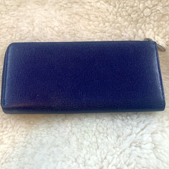Furla Blue Saffiano Leather Wallet - Picture 2 of 8
